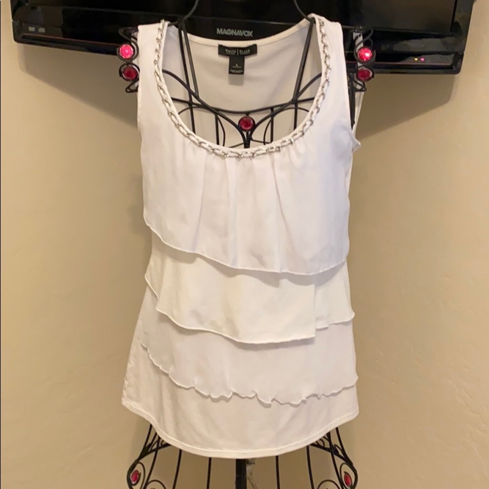White House Black Market Ruffle Top